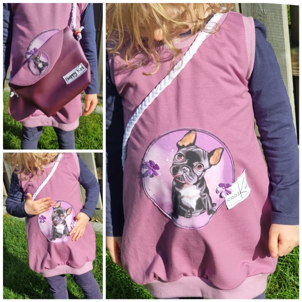 Patch / Aufnäher  - "Hund" auf Lila